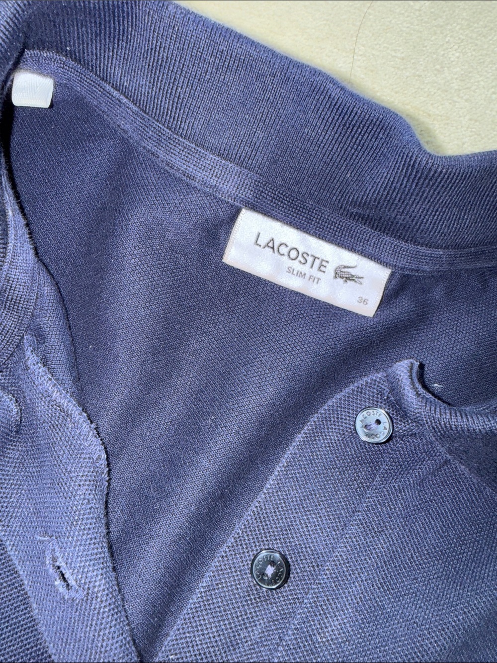 Lacoste Woman’s Navy Polo Shirt with Sleeve Number Detail - Picture 2 of 2